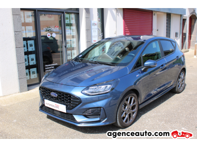 Achat voiture occasion, Auto occasion pas cher | Agence Auto Ford Fiesta 1.0 FLEXIFUEL 95 ST-LINE( 1ère main, Entretien et Garantie constructeur, Carplay ... ) Bleu Année : 2023 Manuelle Essence, Bioethanol