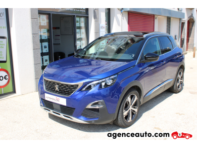Achat voiture occasion, Auto occasion pas cher | Agence Auto Peugeot 3008 GENERATION-II 2.0 BLUEHDI 180 GT LINE EAT BVA START-STOP (Toit ouvrant, CarPlay..) Bleu Année : 2018 Automatique Diesel