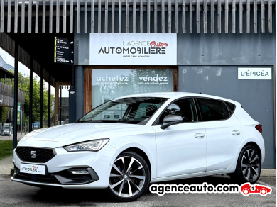 Achat voiture occasion, Auto occasion pas cher | Agence Auto Seat Leon 1.5 TSI 150ch FR DSG - Sièges & volant chauffants Blanc Année : 2021 Automatique Essence