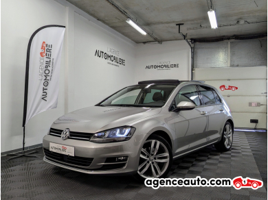 Achat voiture occasion, Auto occasion pas cher | Agence Auto Volkswagen Golf VII 1.4 TSI ACT 140 BLUEMOTION TECHNOLOGY CARAT DSG7 + TOIT OUVRANT Gris Année : 2014 Automatique Essence