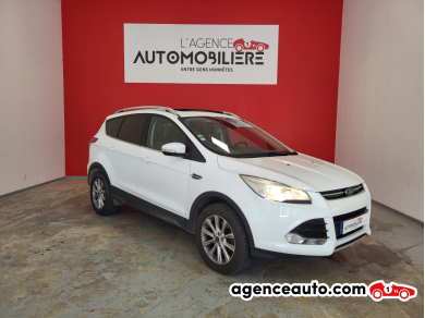 Achat voiture occasion, Auto occasion pas cher | Agence Auto Ford Kuga II (2) 2.0 TDCI 180 S&S 4X4 TITANIUM POWERSHIFT + ATTELAGE Blanc Année : 2015 Automatique Diesel